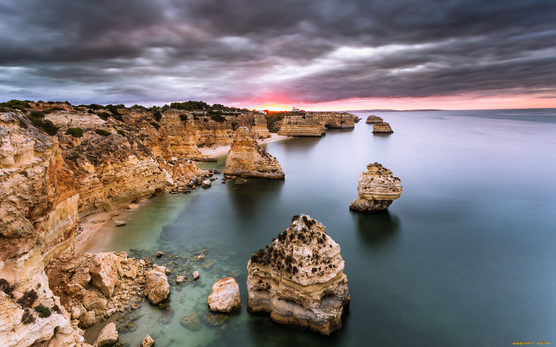 , , sunrise, dawn, atlantic, ocean, rock, portuga, algarve